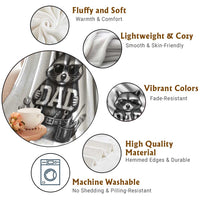 Funny Raccoon Dad Mechanic Throw Blanket Trash Panda Fathers Day Gift