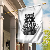 Funny Raccoon Dad Mechanic Garden Flag Trash Panda Fathers Day Gift