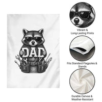 Funny Raccoon Dad Mechanic Garden Flag Trash Panda Fathers Day Gift
