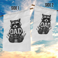 Funny Raccoon Dad Mechanic Garden Flag Trash Panda Fathers Day Gift