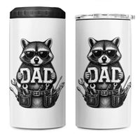 Funny Raccoon Dad Mechanic 4 in 1 Can Cooler Tumbler Trash Panda Fathers Day Gift