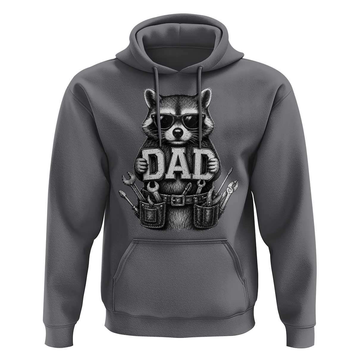 Funny Raccoon Dad Mechanic Hoodie Trash Panda Fathers Day Gift