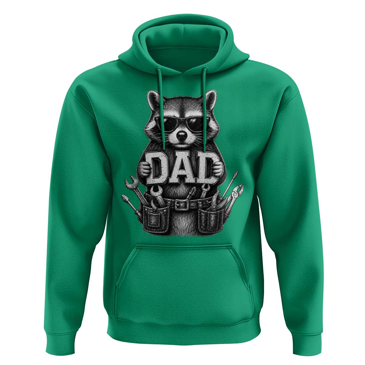 Funny Raccoon Dad Mechanic Hoodie Trash Panda Fathers Day Gift