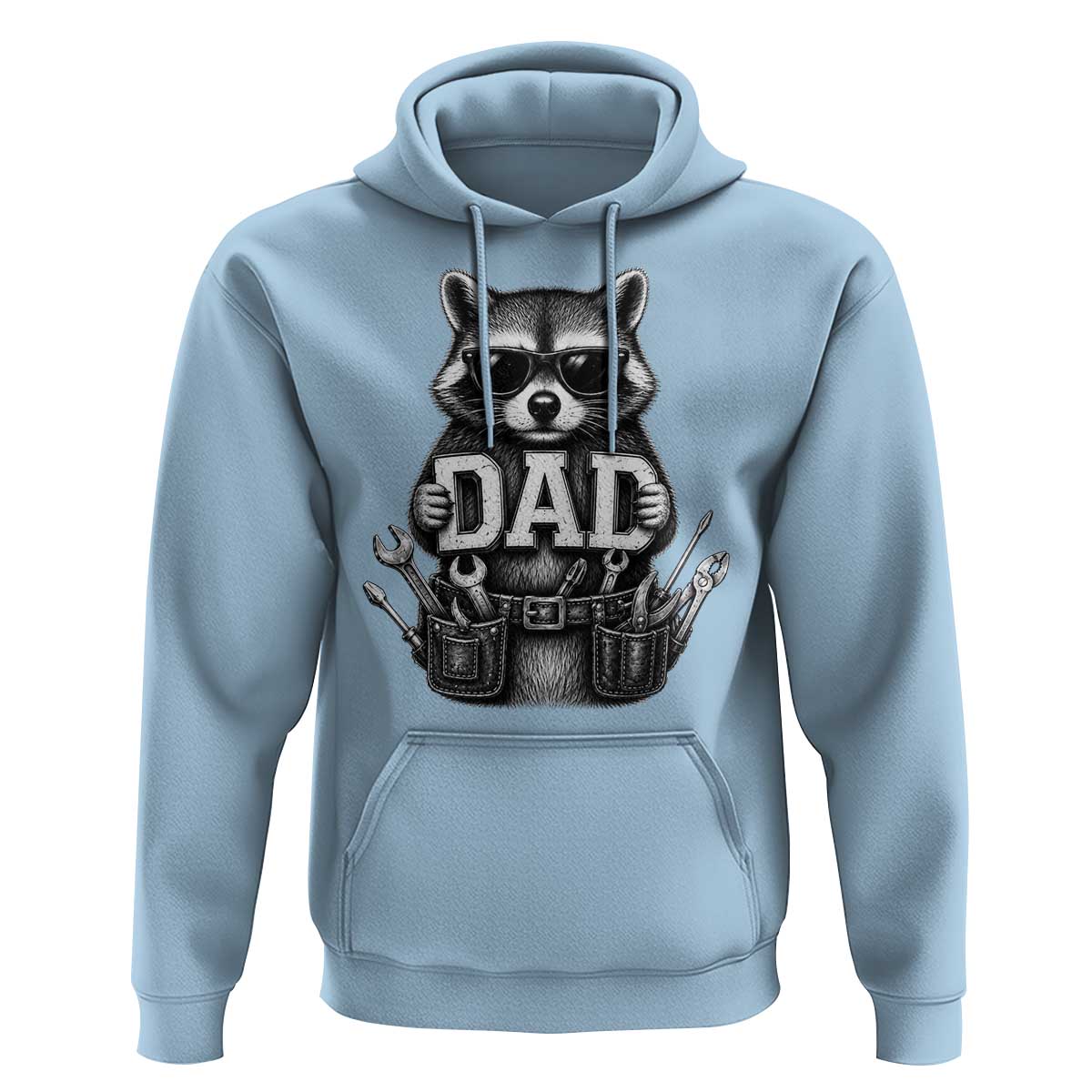 Funny Raccoon Dad Mechanic Hoodie Trash Panda Fathers Day Gift
