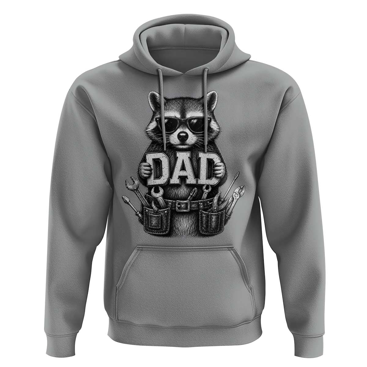 Funny Raccoon Dad Mechanic Hoodie Trash Panda Fathers Day Gift