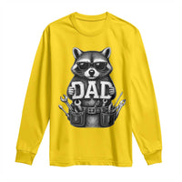 Funny Raccoon Dad Mechanic Long Sleeve Shirt Trash Panda Fathers Day Gift
