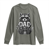 Funny Raccoon Dad Mechanic Long Sleeve Shirt Trash Panda Fathers Day Gift