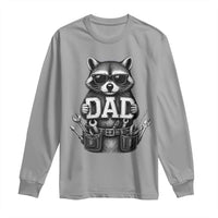 Funny Raccoon Dad Mechanic Long Sleeve Shirt Trash Panda Fathers Day Gift