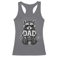 Funny Raccoon Dad Mechanic Racerback Tank Top Trash Panda Fathers Day Gift