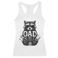 Funny Raccoon Dad Mechanic Racerback Tank Top Trash Panda Fathers Day Gift
