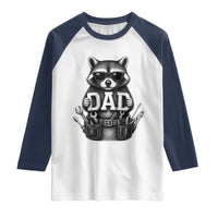 Funny Raccoon Dad Mechanic Raglan Shirt Trash Panda Fathers Day Gift