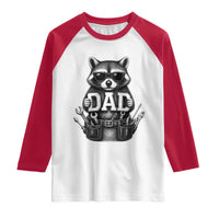 Funny Raccoon Dad Mechanic Raglan Shirt Trash Panda Fathers Day Gift