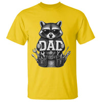 Funny Raccoon Dad Mechanic T Shirt Trash Panda Fathers Day Gift