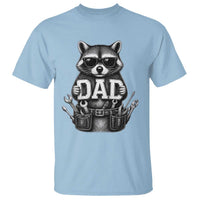 Funny Raccoon Dad Mechanic T Shirt Trash Panda Fathers Day Gift
