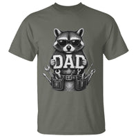 Funny Raccoon Dad Mechanic T Shirt Trash Panda Fathers Day Gift