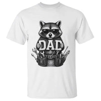 Funny Raccoon Dad Mechanic T Shirt Trash Panda Fathers Day Gift