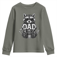 Funny Raccoon Dad Mechanic Youth Sweatshirt Trash Panda Fathers Day Gift