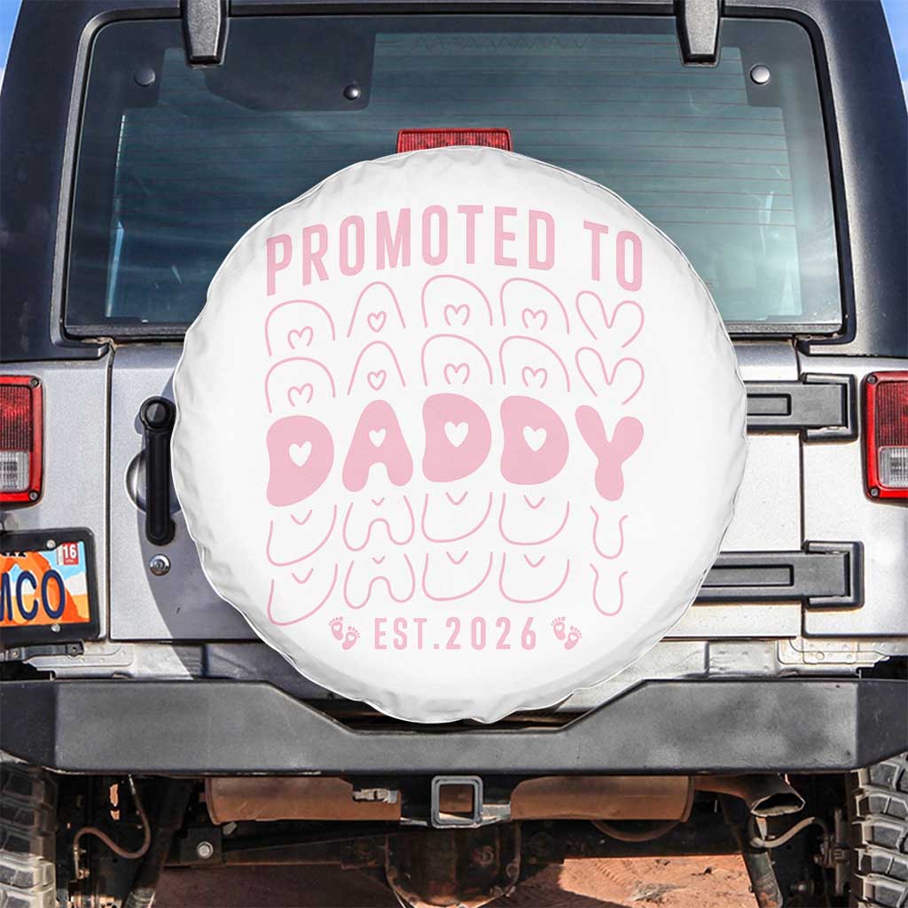 Promoted To Daddy 2026 New Girl Dad Spare Tire Cover First Time Fathers Day Gift