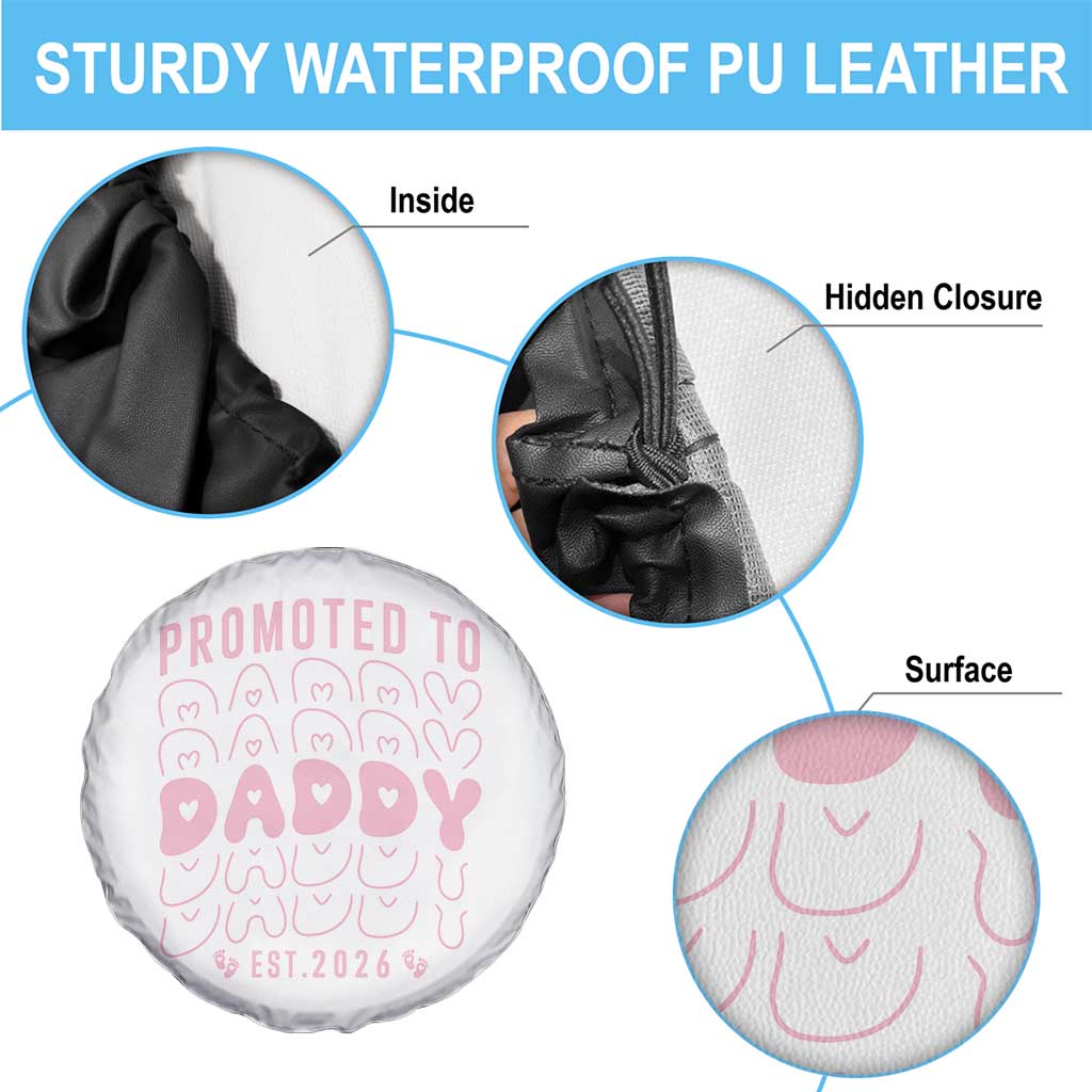 Promoted To Daddy 2026 New Girl Dad Spare Tire Cover First Time Fathers Day Gift