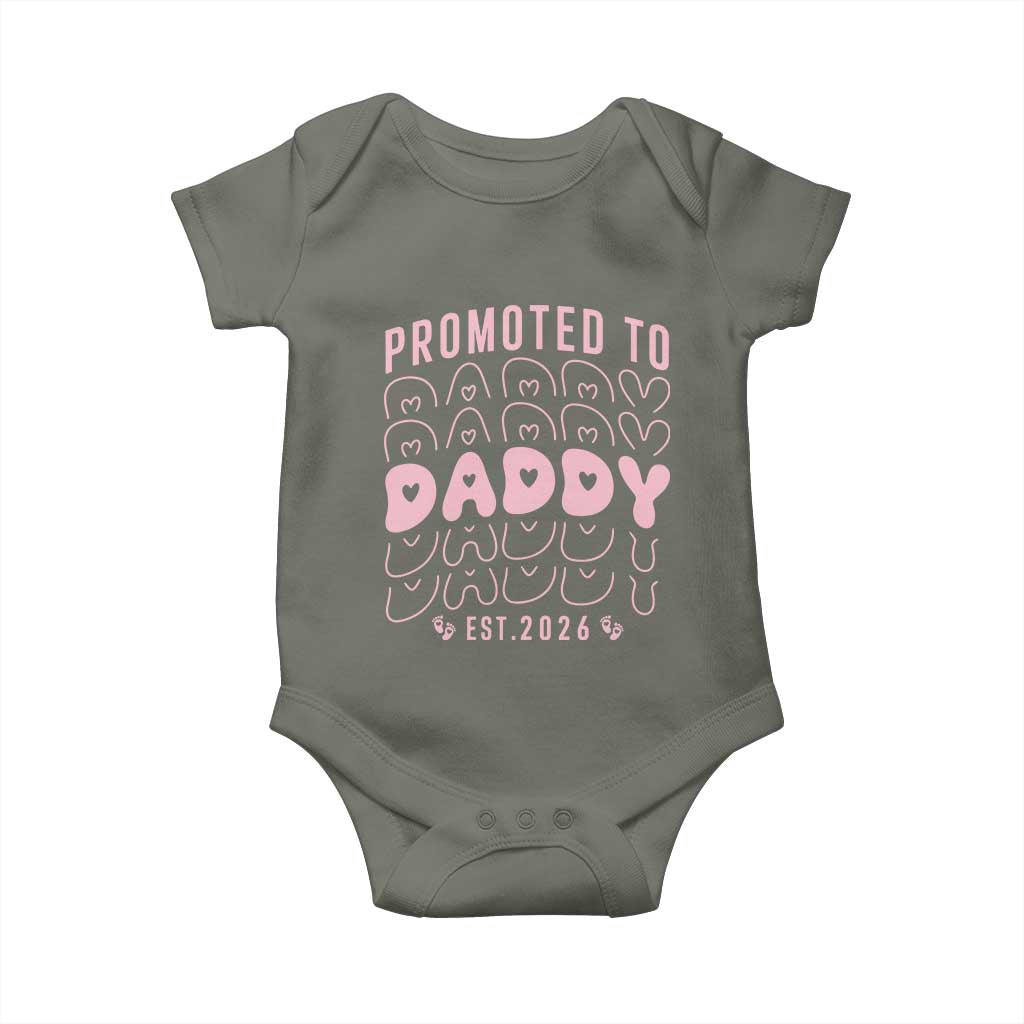 Promoted To Daddy 2026 New Girl Dad Baby Onesie First Time Fathers Day Gift