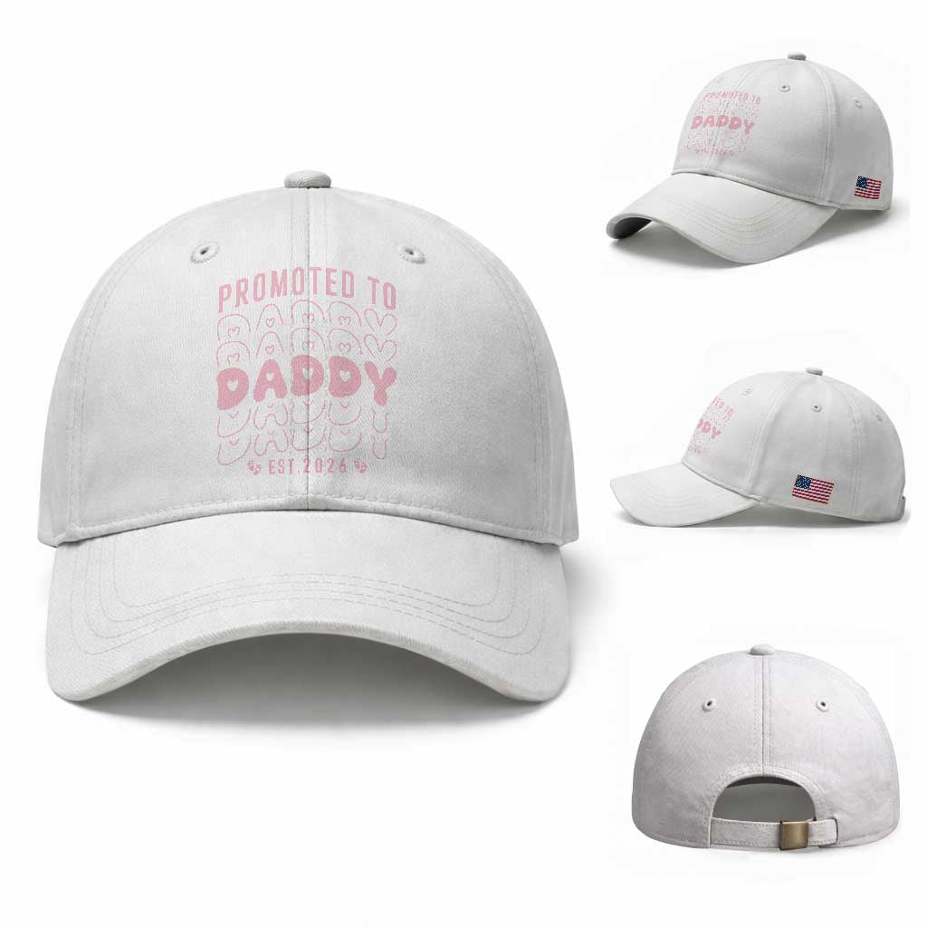 Promoted To Daddy 2026 New Girl Dad Baseball Cap First Time Fathers Day Gift