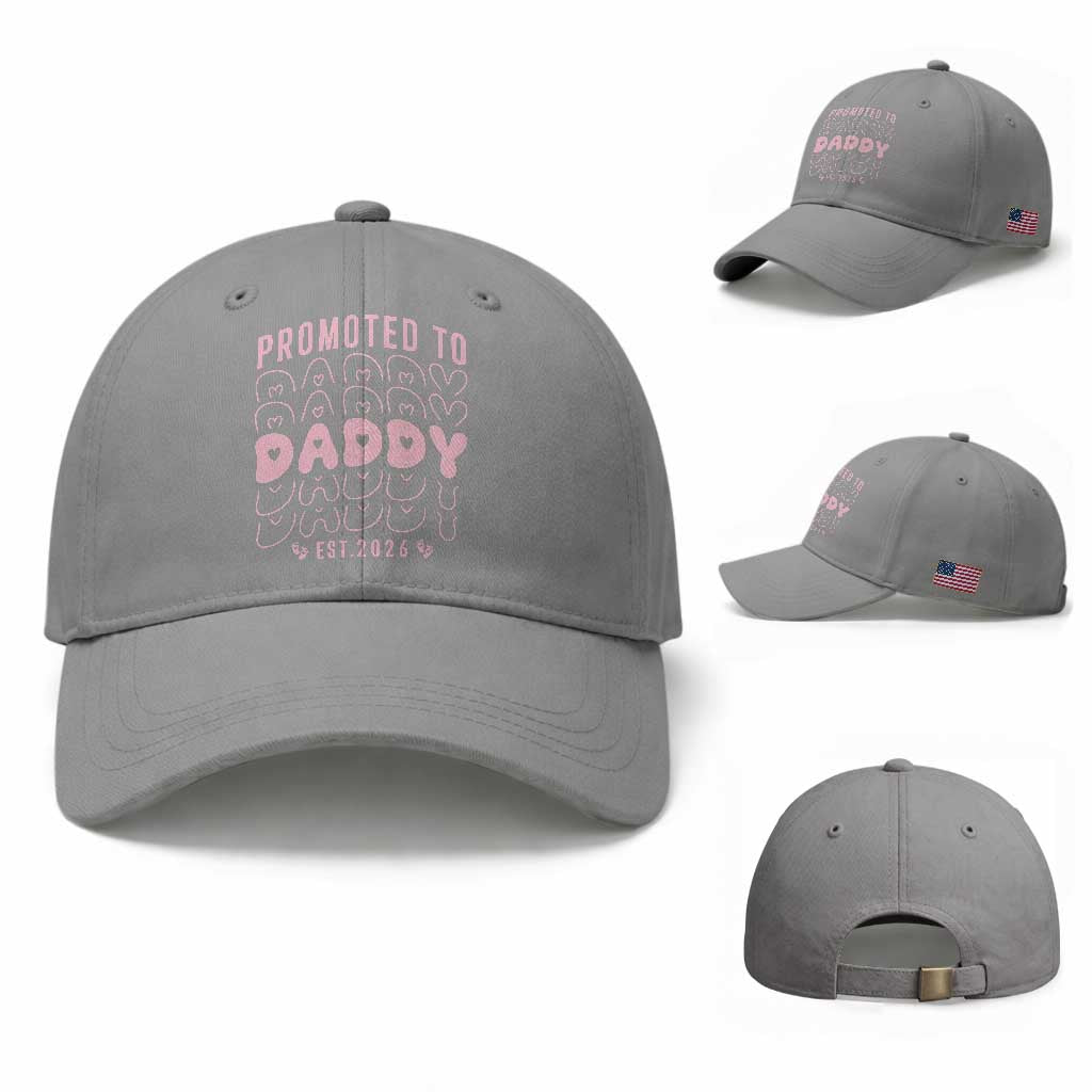 Promoted To Daddy 2026 New Girl Dad Baseball Cap First Time Fathers Day Gift