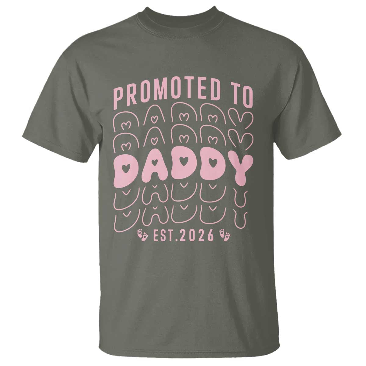 Promoted To Daddy 2026 New Girl Dad T Shirt First Time Fathers Day Gift