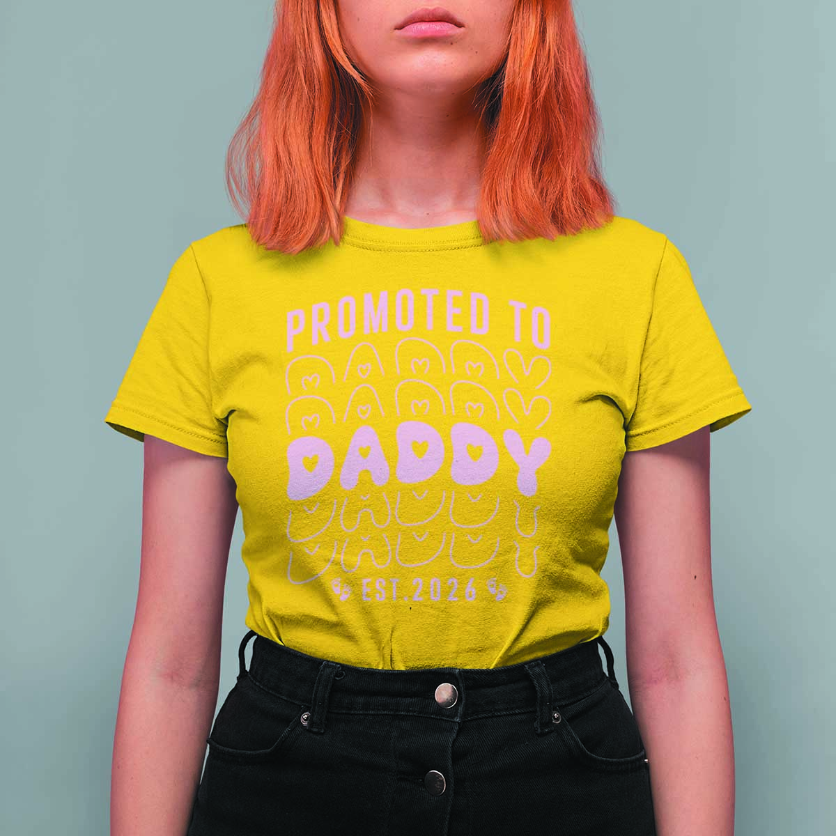 Promoted To Daddy 2026 New Girl Dad T Shirt For Women First Time Fathers Day Gift
