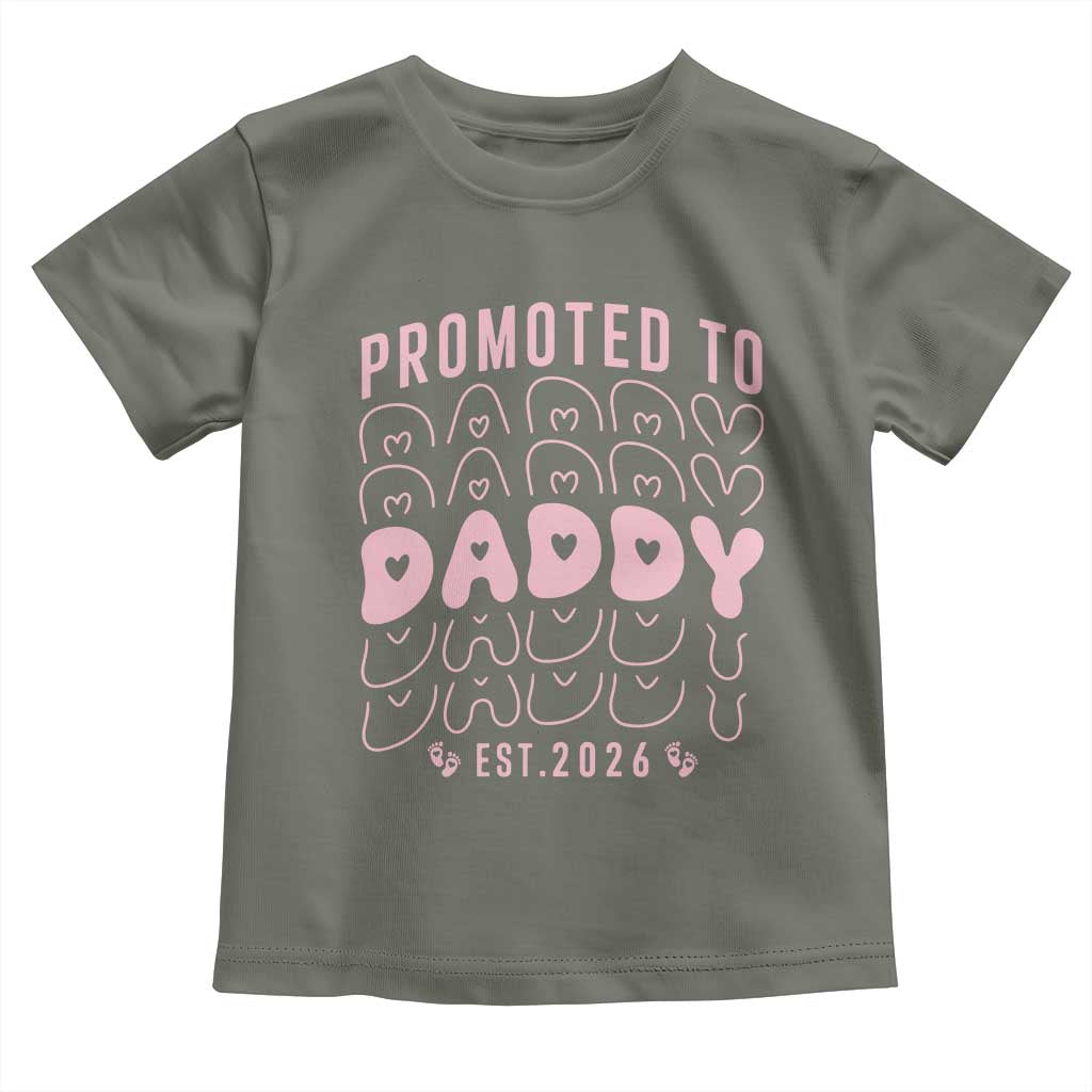 Promoted To Daddy 2026 New Girl Dad Toddler T Shirt First Time Fathers Day Gift