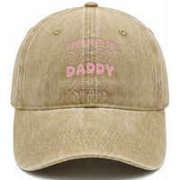 Promoted To Daddy 2026 New Girl Dad Washed Cotton Baseball Cap First Time Fathers Day Gift