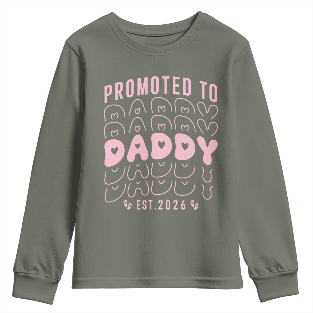 Promoted To Daddy 2026 New Girl Dad Youth Sweatshirt First Time Fathers Day Gift