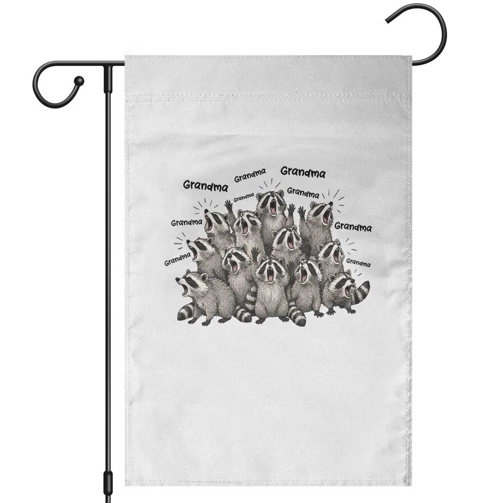 Funny Raccoon Grandma Garden Flag Grandmother Chaos Trash Panda