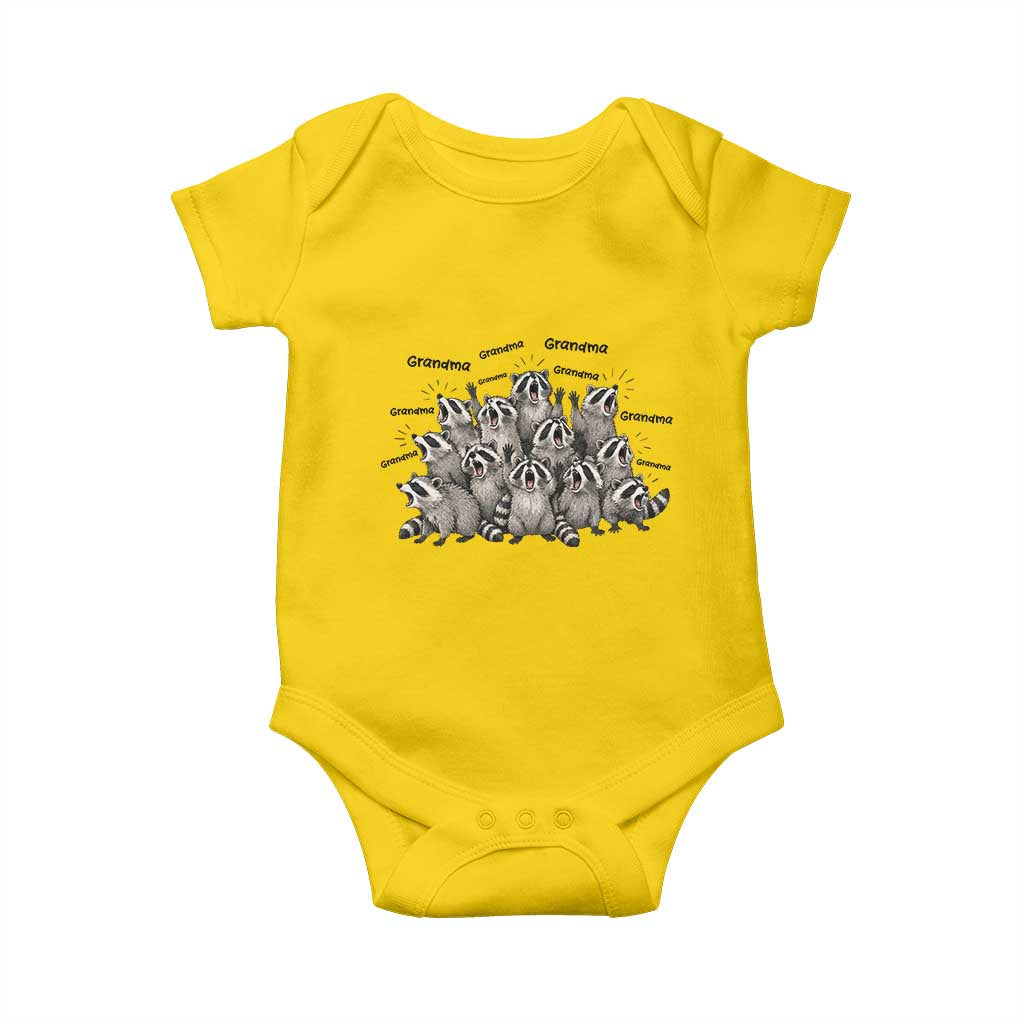 Funny Raccoon Grandma Baby Onesie Grandmother Chaos Trash Panda