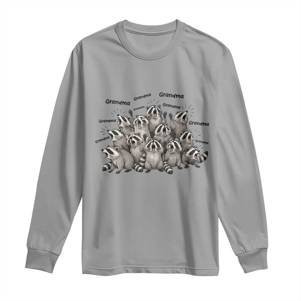 Funny Raccoon Grandma Long Sleeve Shirt Grandmother Chaos Trash Panda