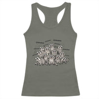 Funny Raccoon Grandma Racerback Tank Top Grandmother Chaos Trash Panda