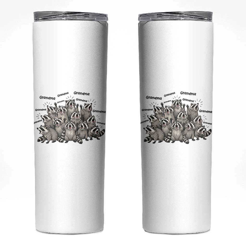 Funny Raccoon Grandma Skinny Tumbler Grandmother Chaos Trash Panda