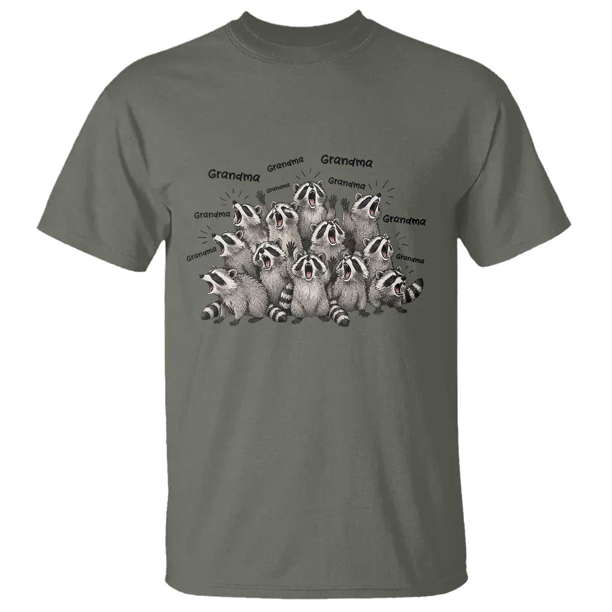 Funny Raccoon Grandma T Shirt Grandmother Chaos Trash Panda