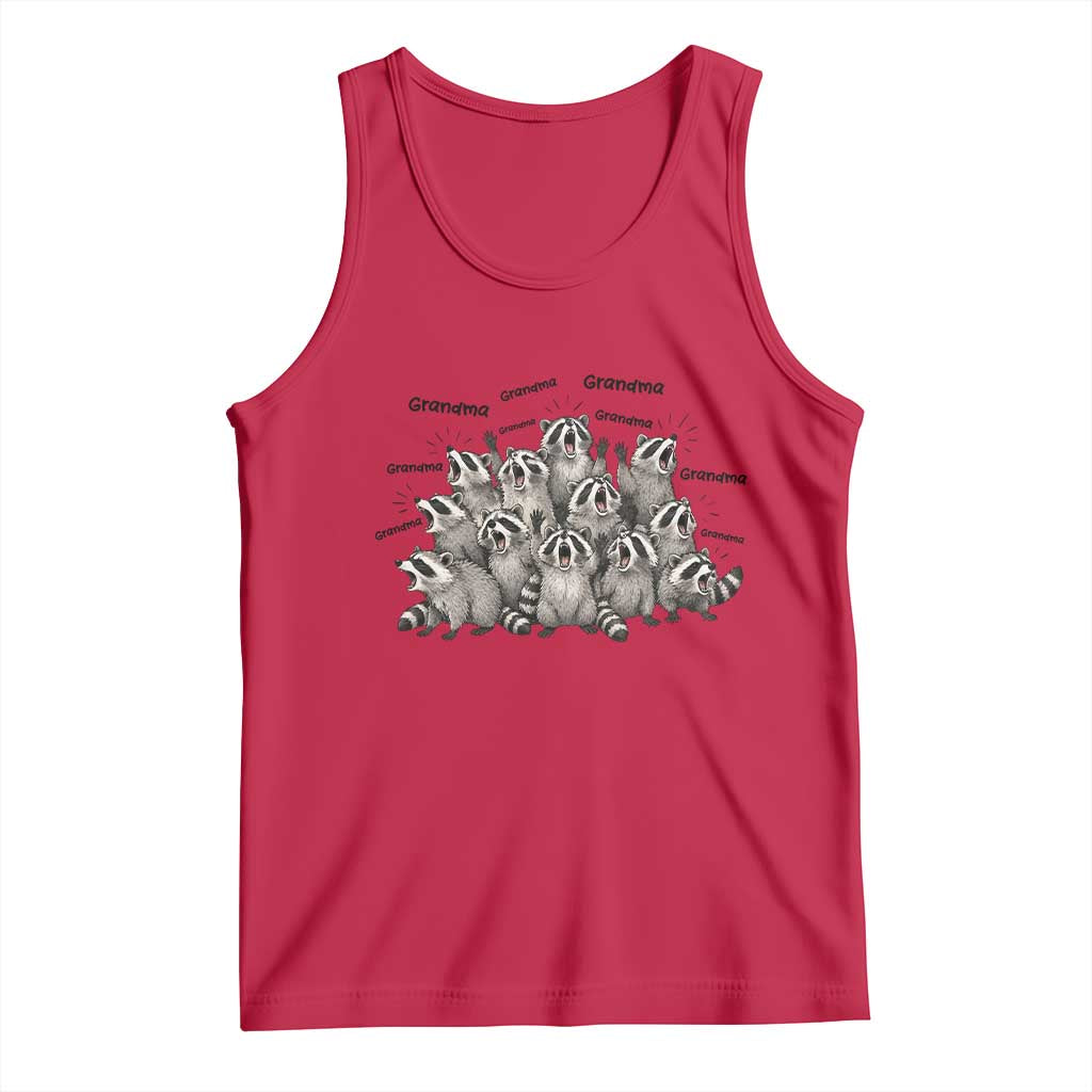 Funny Raccoon Grandma Tank Top Grandmother Chaos Trash Panda