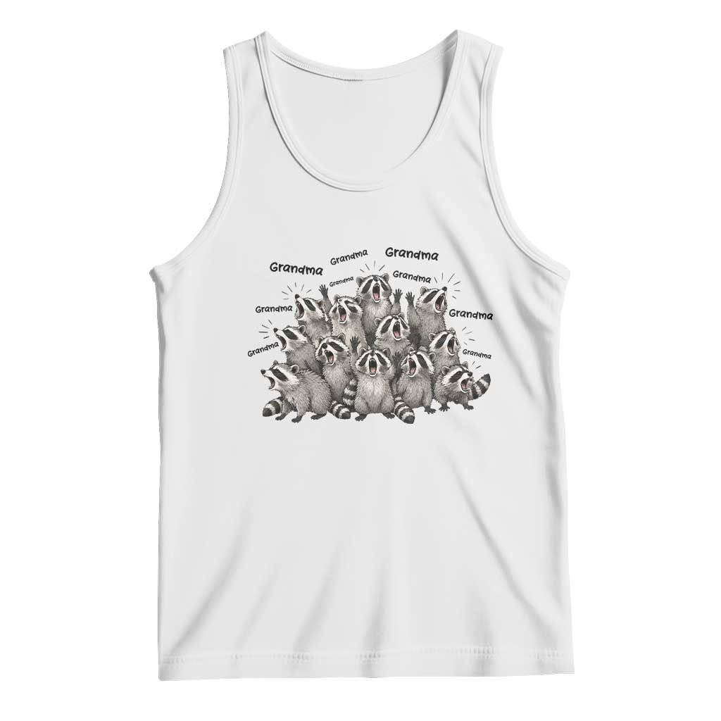 Funny Raccoon Grandma Tank Top Grandmother Chaos Trash Panda