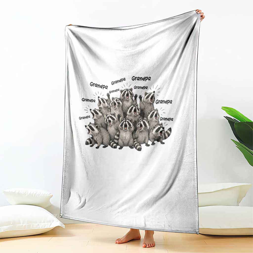 Funny Raccoon Grandpa Throw Blanket Chaos Coordinator Grandpa Life Graphic