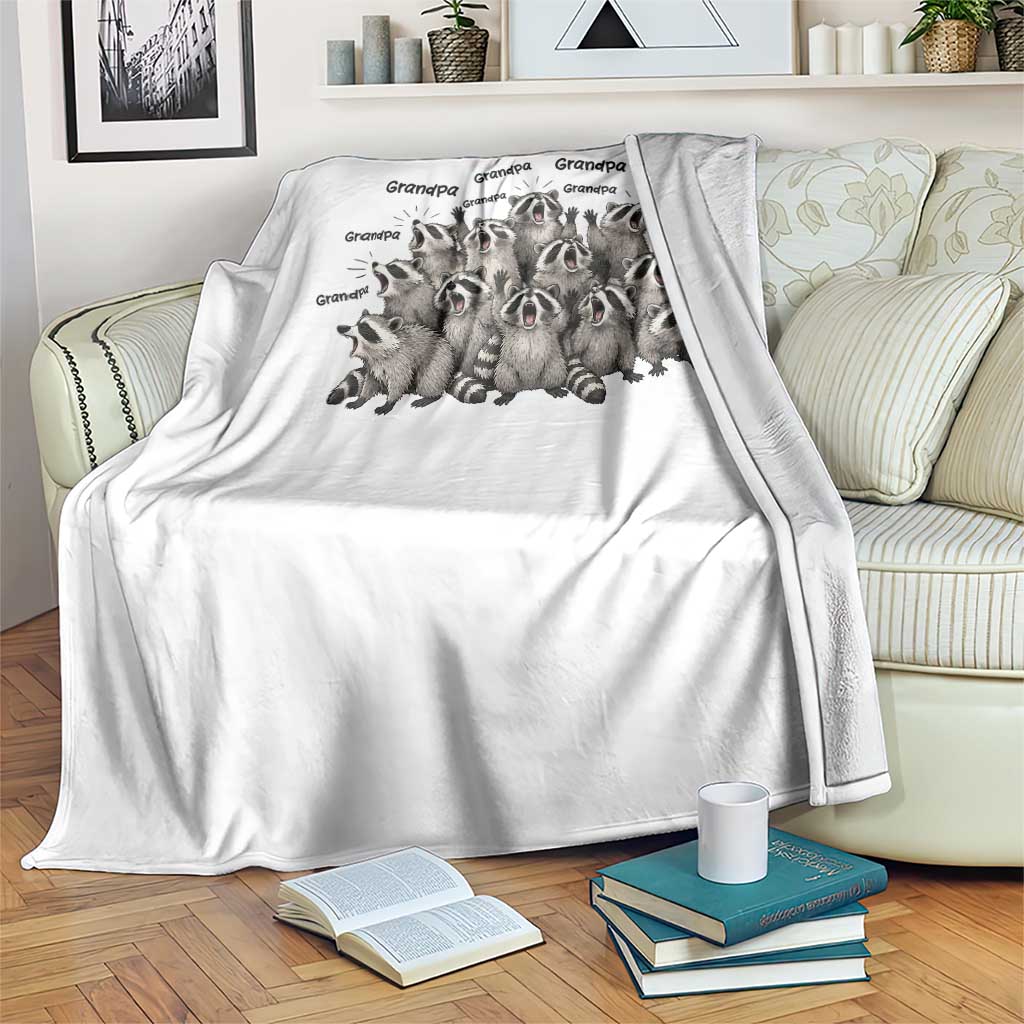 Funny Raccoon Grandpa Throw Blanket Chaos Coordinator Grandpa Life Graphic