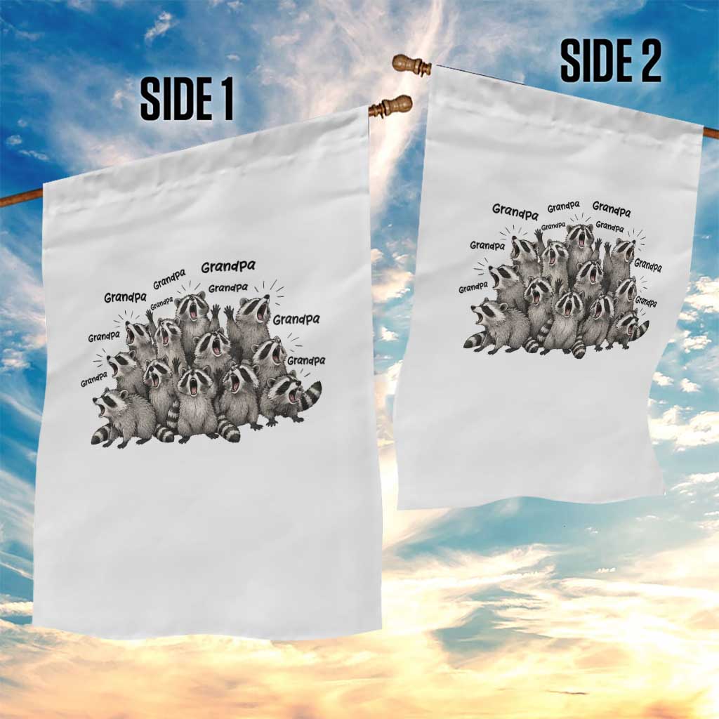 Funny Raccoon Grandpa Garden Flag Chaos Coordinator Grandpa Life Graphic