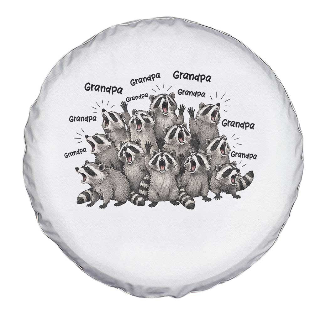 Funny Raccoon Grandpa Spare Tire Cover Chaos Coordinator Grandpa Life Graphic