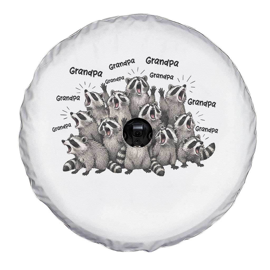 Funny Raccoon Grandpa Spare Tire Cover Chaos Coordinator Grandpa Life Graphic