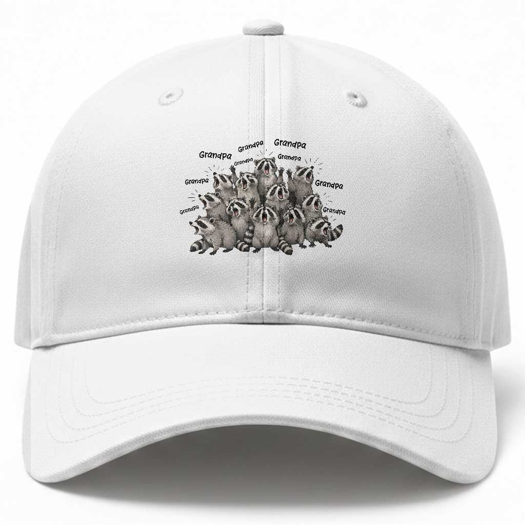 Funny Raccoon Grandpa Baseball Cap Chaos Coordinator Grandpa Life Graphic