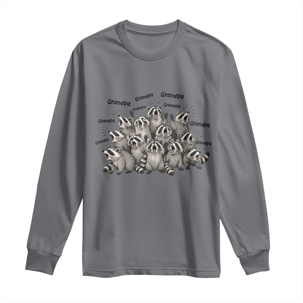Funny Raccoon Grandpa Long Sleeve Shirt Chaos Coordinator Grandpa Life Graphic
