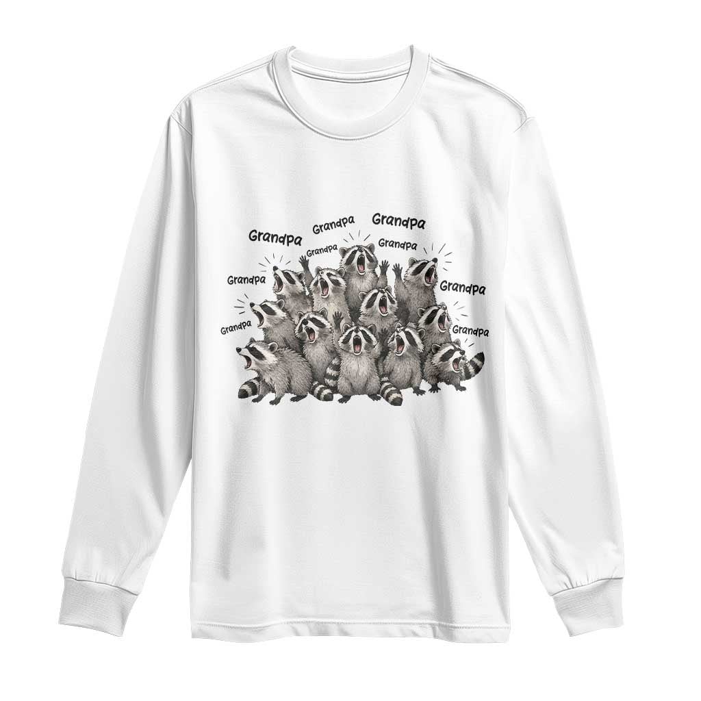 Funny Raccoon Grandpa Long Sleeve Shirt Chaos Coordinator Grandpa Life Graphic