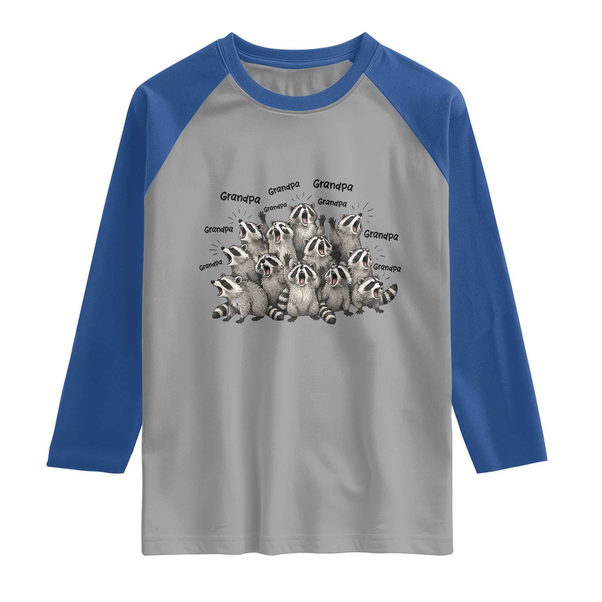 Funny Raccoon Grandpa Raglan Shirt Chaos Coordinator Grandpa Life Graphic