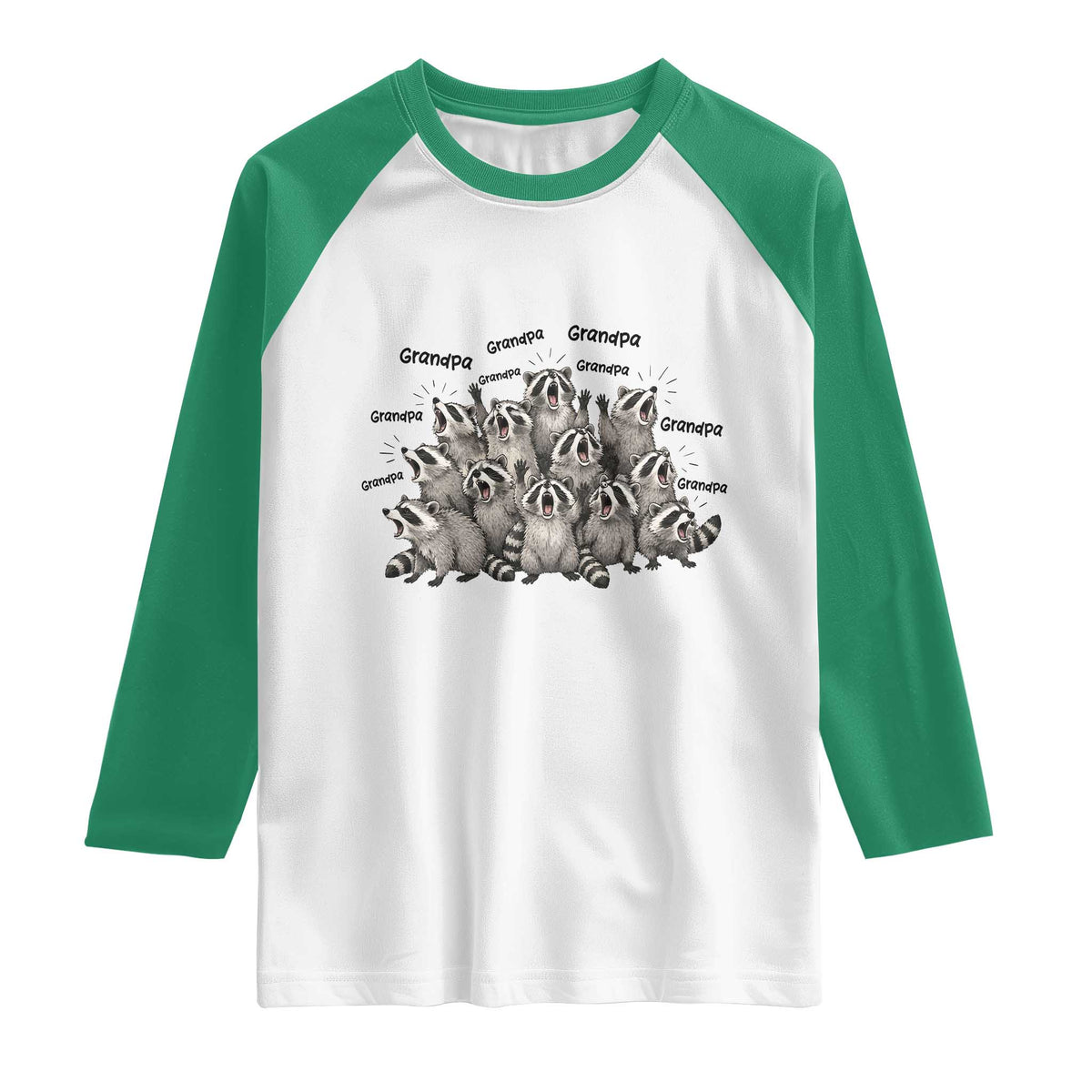 Funny Raccoon Grandpa Raglan Shirt Chaos Coordinator Grandpa Life Graphic