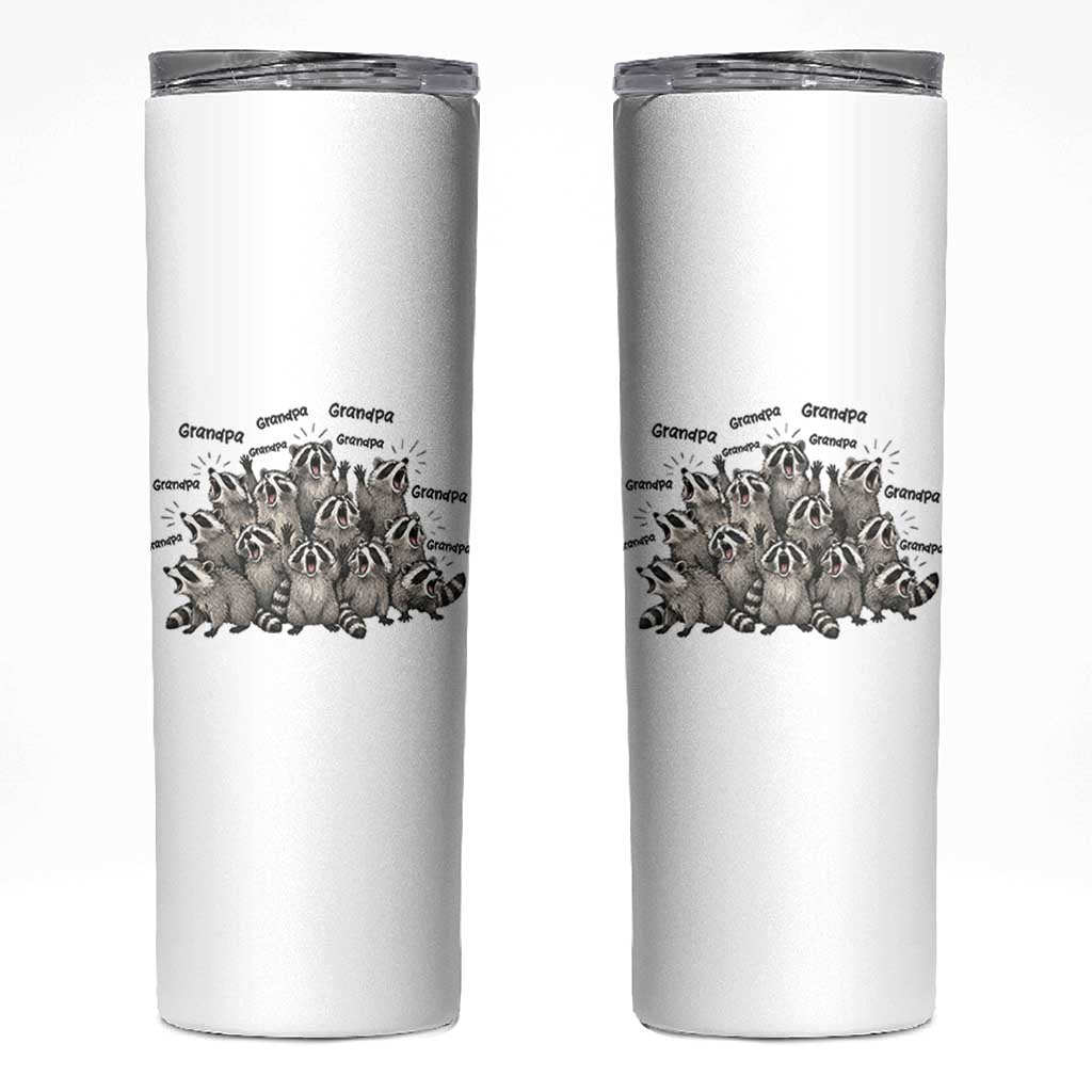Funny Raccoon Grandpa Skinny Tumbler Chaos Coordinator Grandpa Life Graphic